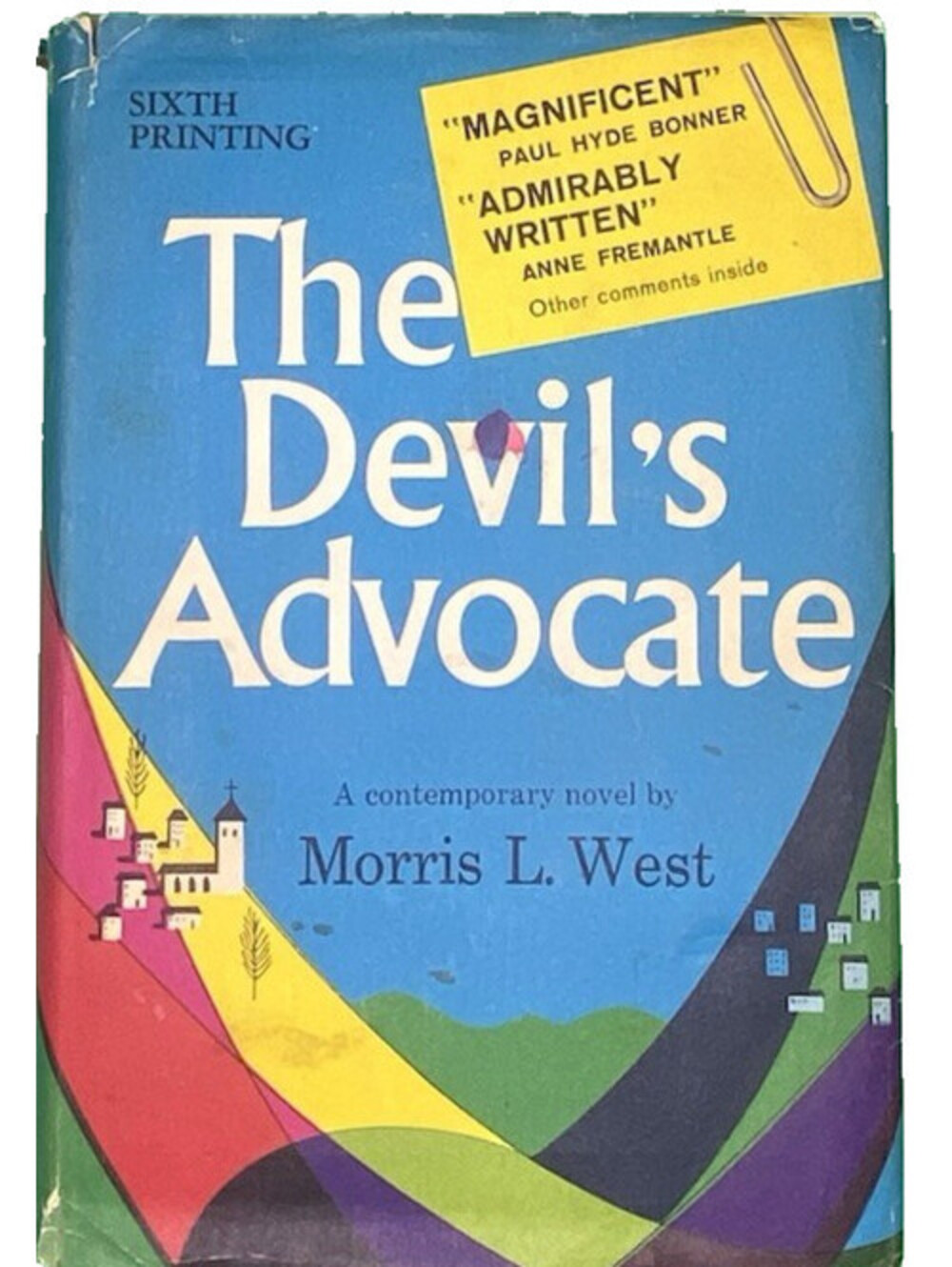 The Devil’s Advocate Morris L. West HC w/DJ Sixth Printing 1960 William Morrow
